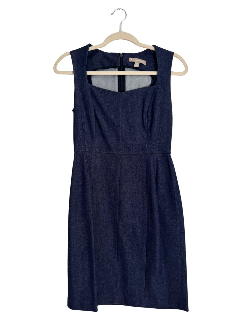 Banana Republic Navy Square-Neck Denim Dress